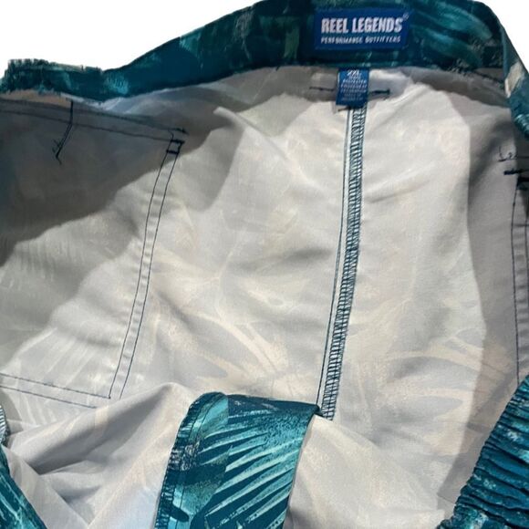 Reel Legends Blue Cargo Style Swim Trunks, Size 2XL - Picture 3 of 6